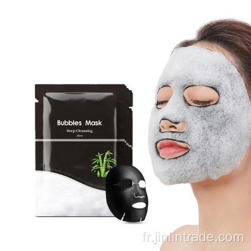 Feuille de masque facial à bulle de charbon de nettoyage en profondeur OEM